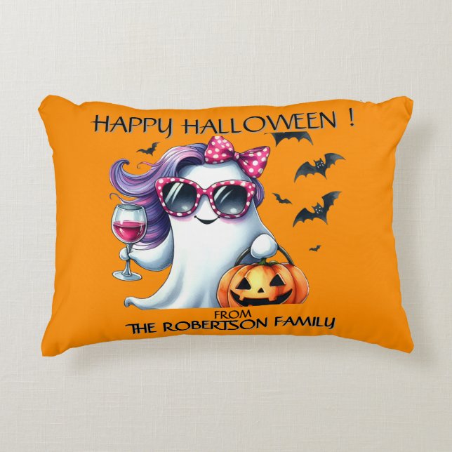 Almofada Decorativa Spooky Girly Ghost Halloween  (Frente)