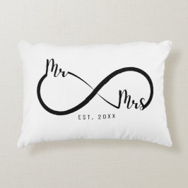 Almofada Decorativa Sr. e Sra. Símbolo do Infinito Branco