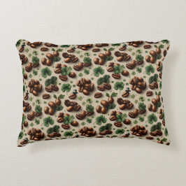 Almofada Decorativa St. Patrick’s Day Coffee & Shamrock Pattern