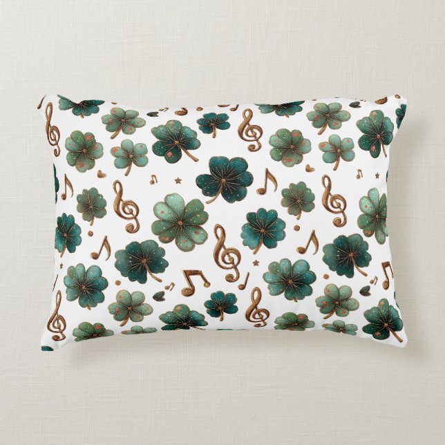 Almofada Decorativa St. Patrick’s Day Musical Shamrock (Frente)