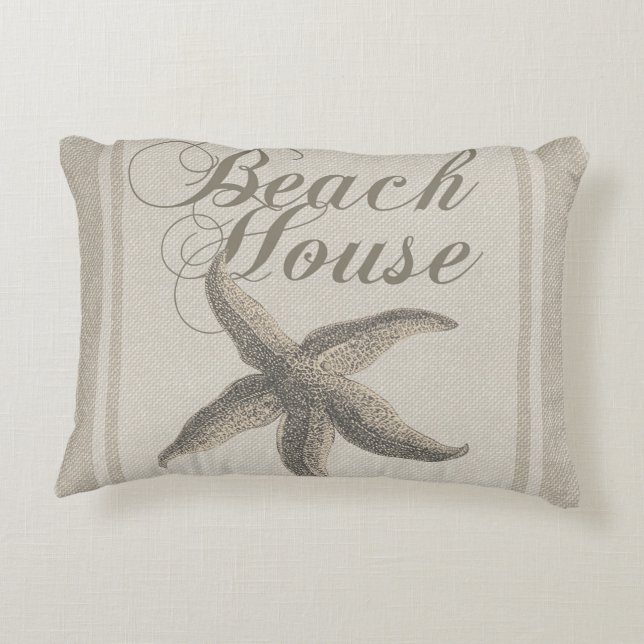 Almofada Decorativa Starfish Beach House Seashore Coastal (Verso)