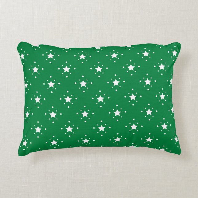 Almofada Decorativa Stars Green Christmas Background (Frente)