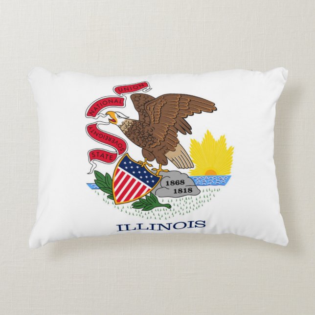 Almofada Decorativa State Flag of Illinois, EUA (Frente)