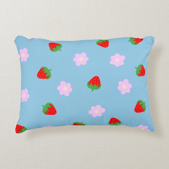 Almofada Decorativa Strawberries & Flowers (Frente)