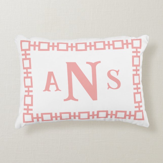 Almofada Decorativa Strawberry Square Greece Key Monograma (Frente)