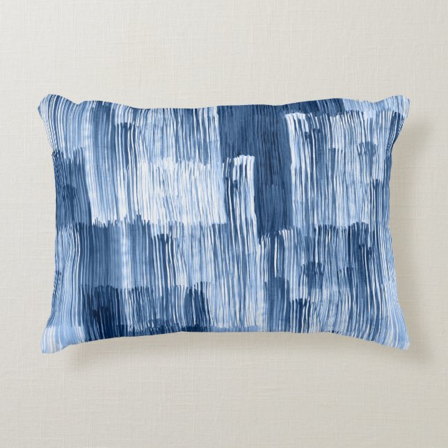 Almofada Decorativa Stripes de Cor da Água Azul: Padrão Geométrico (Frente)