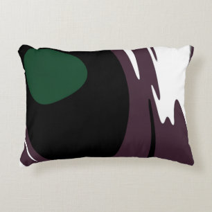 Almofada Decorativa Submersão: Abstrato preto, branco, roxo e verde