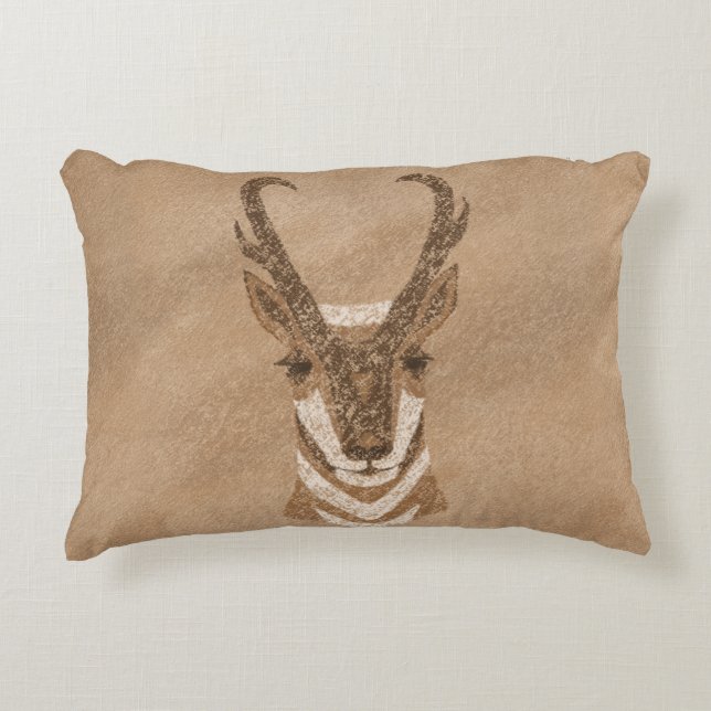 Almofada Decorativa Sudoeste Pronghorn Antelope Face (Frente)