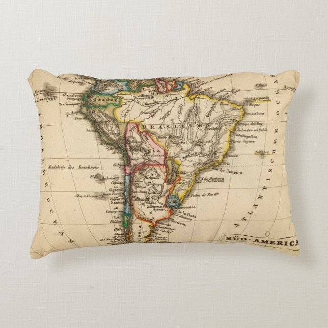 Almofada Decorativa Sul - mapa americano (Frente)