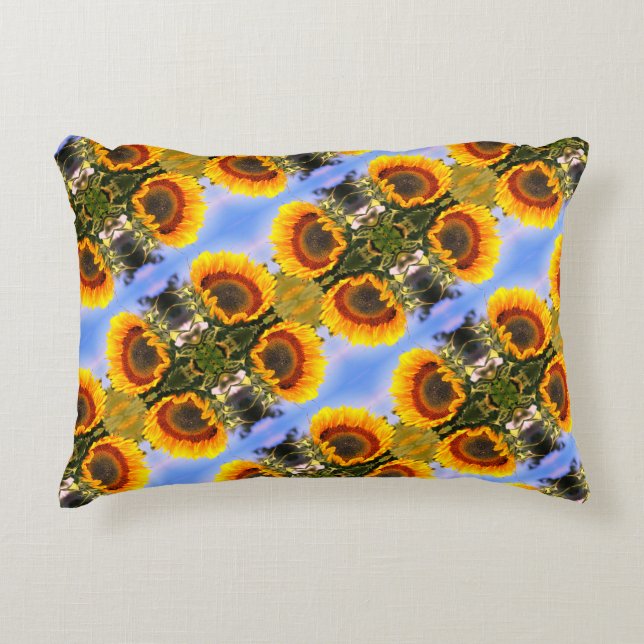 Almofada Decorativa Sunflower In Sunshine Abstrato Art Patterno (Frente)
