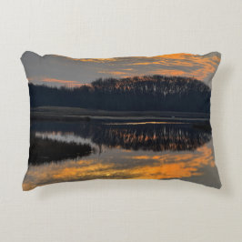 Almofada Decorativa Sunset Waterscape Reflection Photo Pillow