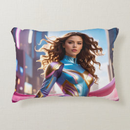ALMOFADA DECORATIVA SUPER-HEROÍNA - FANTASIA CIENTÍFICA