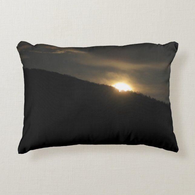 Almofada Decorativa Super Lua sobre Washington Mountain (Frente)