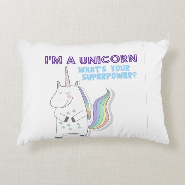 Almofada Decorativa Superpotência Funny Unicorn (Frente)