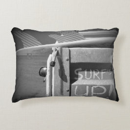 Almofada Decorativa Surfar ascendente do surf da prancha do surf preto