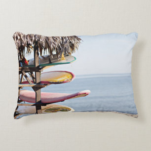 Almofada Decorativa Surfboard vermelha e branca em cremalheira de made
