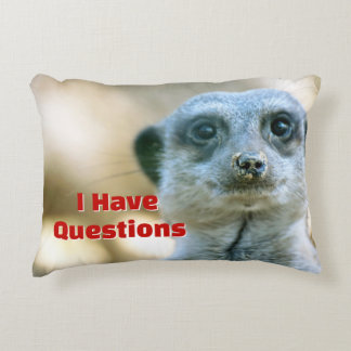 Almofada Decorativa Suricata Engraçada Tenho Perguntas Humor Animal