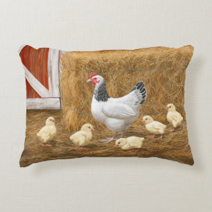 Almofada Decorativa Sussex Chicken Mama Hen e Pintinhos