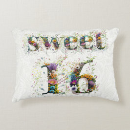 Almofada Decorativa Sweet 16 Happy Birthday Wildflower Text