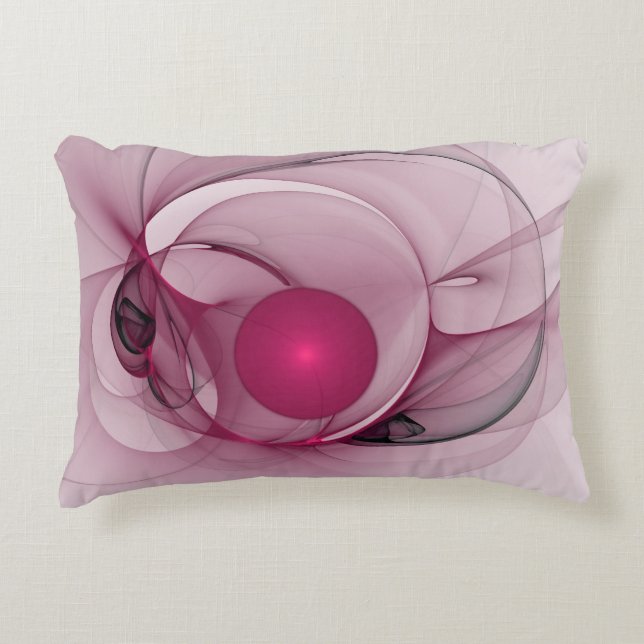 Almofada Decorativa Swing Fractal, Abstrato moderna, Arte Rosa Berry (Frente)