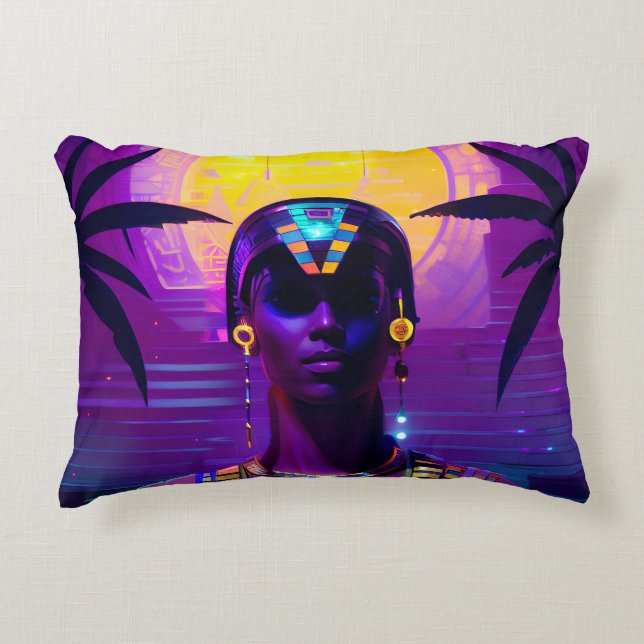 Almofada Decorativa Synthwave Pharaoh (Frente)