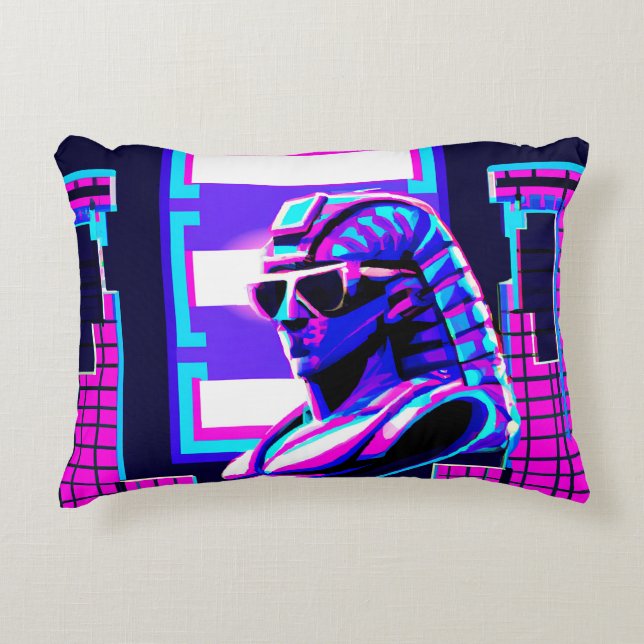Almofada Decorativa Synthwave Pharaoh (Frente)