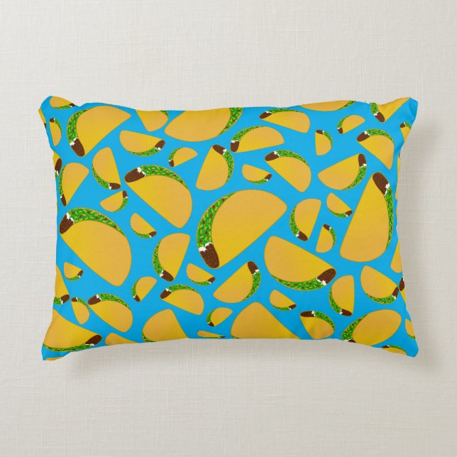 Almofada Decorativa Tacos dos azul-céu (Frente)