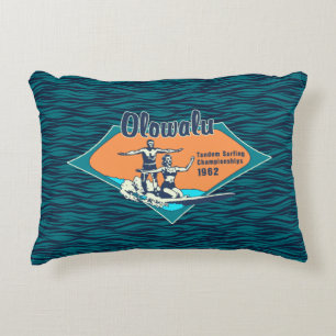 Almofada Decorativa Tandem que surfa o design havaiano do surf do