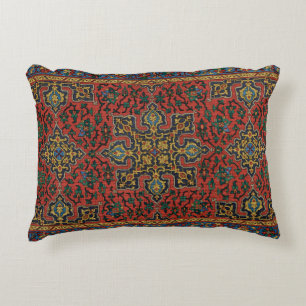 Almofada Decorativa Tapete de Carpete Persa Vermelho Azul Clássico