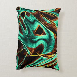 Almofada Decorativa Tapetes aquamarina e ranhuras de café muito tortas