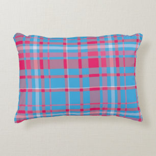 Almofada Decorativa Tartan azul e vermelho