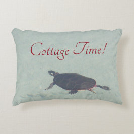 Almofada Decorativa Tartaruga Com Água Azul