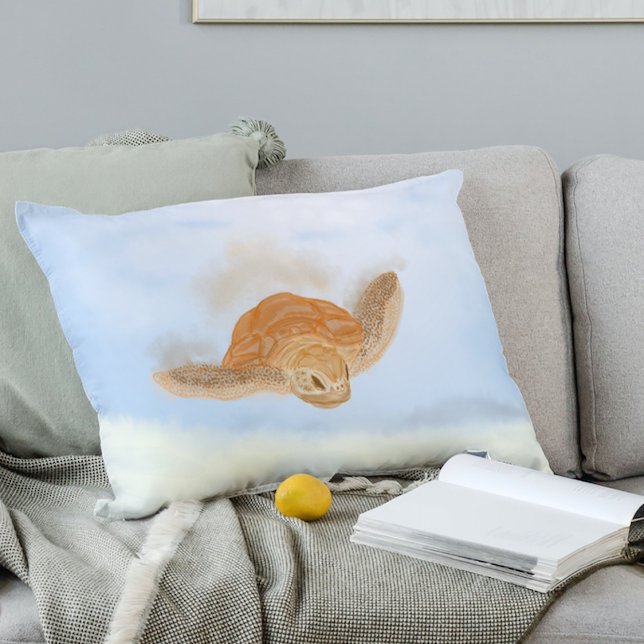 Almofada Decorativa Tartaruga marinha debaixo de água. (Criador carregado)