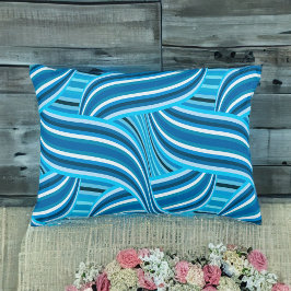 Almofada Decorativa Teal Turquesa e fitas azuis espirradas
