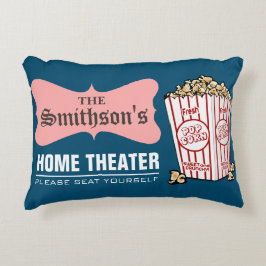 Almofada Decorativa Teatro em Casa Personalizado com Nome da Família