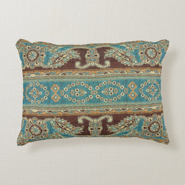 Almofada Decorativa Tecido Árabe Paisley Oriental Design (Frente)