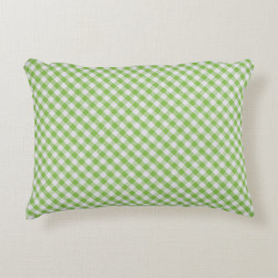 Almofada Decorativa Tecido verde com verificação: textura fechada.