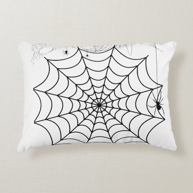 Almofada Decorativa Teia de Aranha Assustadora de Halloween (Frente)