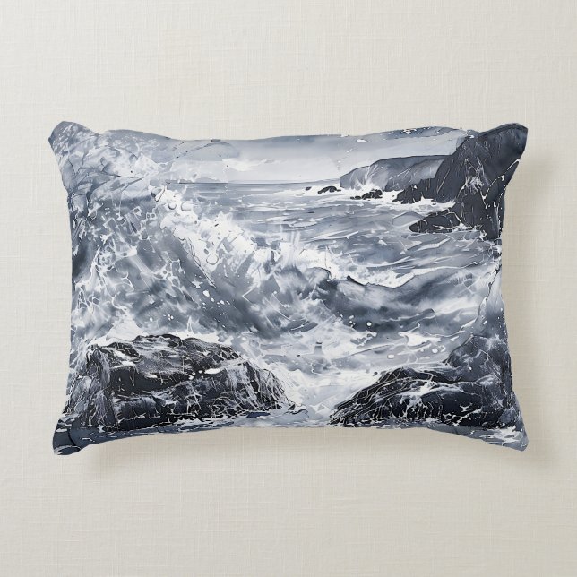 Almofada Decorativa Tempest na costa galesa (Frente)