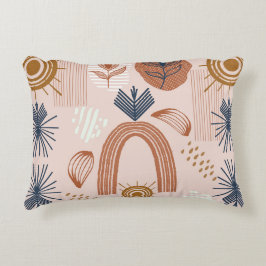 Almofada Decorativa Terracotta Sunrise: Boho Harmony, Rosa Esbranquiça