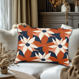 Almofada Decorativa Terracotta White Floral Elegante