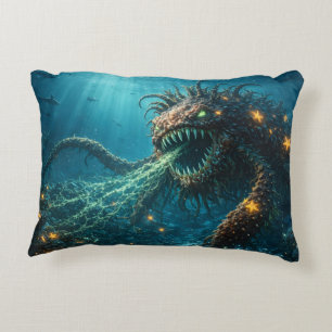 Almofada Decorativa Terror do mar profundo Leviatã crock na cama trave