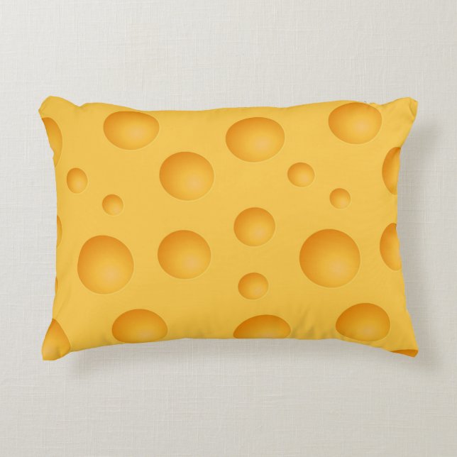 Almofada Decorativa Teste padrão amarelo do queijo (Frente)