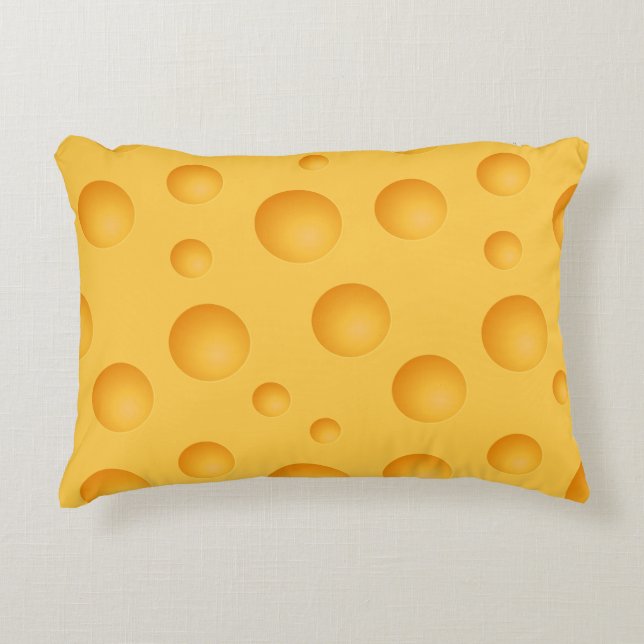 Almofada Decorativa Teste padrão amarelo do queijo (Frente)
