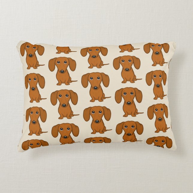Almofada Decorativa Teste padrão bonito dos Dachshunds (Frente)