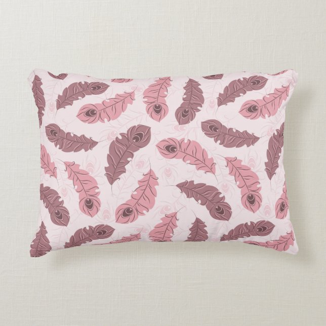 Almofada Decorativa teste padrão com penas do pavão (Frente)