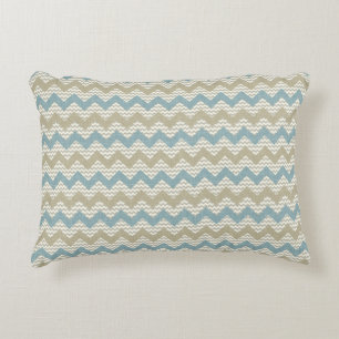 Almofada Decorativa Teste padrão de Chevron na textura de linho