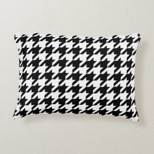 Almofada Decorativa Teste padrão de Houndstooth preto e branco