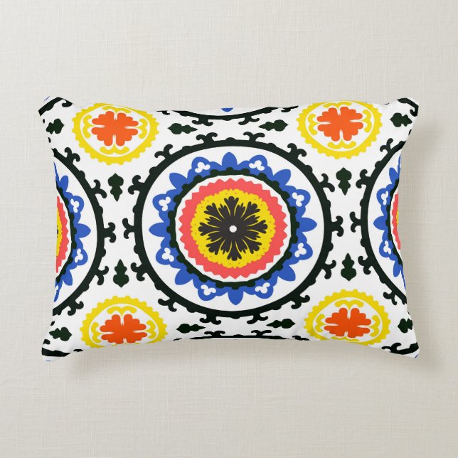 Almofada Decorativa Teste padrão de Suzani (Frente)