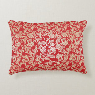 Almofada Decorativa Teste padrão floral do fundo do damasco
